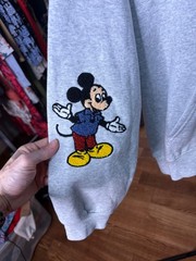 Disney 100 Zip Up Hoodie Women’s Large Gray Minnie Mickey Bambi Alice Embroidere