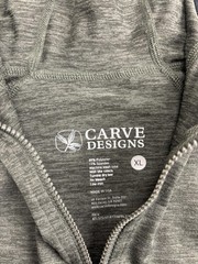 Carve Designs Hoodie Shirt Womens XL Green 1/2 Zip Lightweight Raglan Pockets