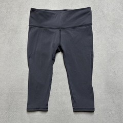 Lululemon Reveal Crop Tights Womens Large Gray/Black Cropped 15″ Inseam LW6HGPS