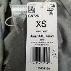 Adidas Tank Americana Flag Womens XS Extra Small Gray Racerback Solid