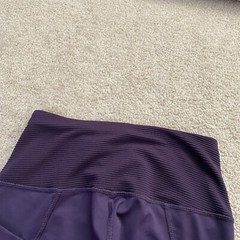 Layer 8 Leggings Womens XS Purple Qwick Dry Pockets Ribbed Activewear Workout