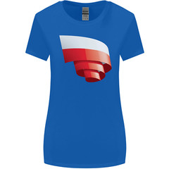 Curled Poland Flag Polish Day Football Womens Wider Cut T-Shirt