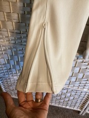 Lululemon Ribbed Softstreme Flare Zip-Leg High-Rise Cropped Pant bone sz 8