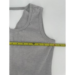 Road Runner Sports Womens Gray Open Back Active Tank Top Small Gray Slit Hem
