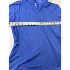 Under Armour ColdGear Womens Large Blue Heathered 1/4 Zip Thumbhole Top L