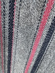 Original Senor Lopez Gray Pink Blue Striped Hoodie Pockets Drawstring L NWOT
