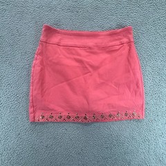 Attyre New York Mini Skort Size 10 Pink Studded Embellished Boho Chic Stretch