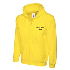 Personalised Custom Embroidered Full Zip Up Hoodie text logo unisex workwear