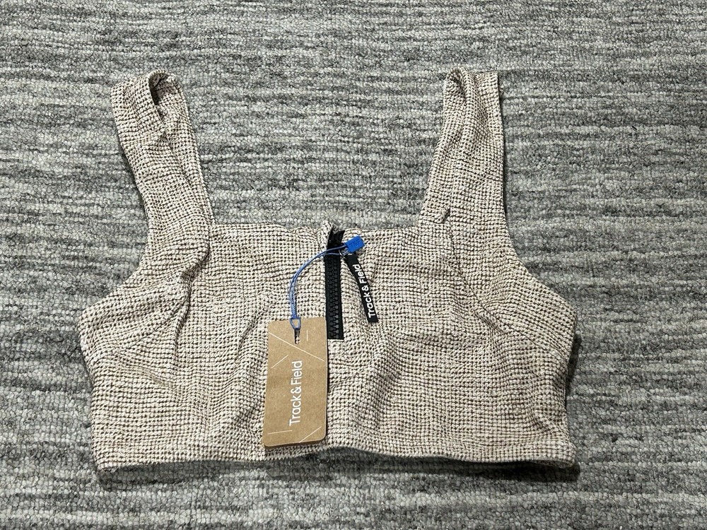 Track & Field Brown Racerback Removable Padding Exercise Sports Bra Medium NWT