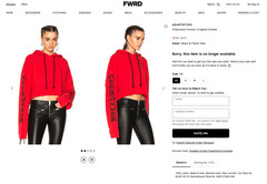 ADAPTATION Hollywood Forever Cropped Hoodie Red Black Gothic Graphic Womens XS