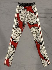NWT Adidas Originals x Farm Women’s Size XXS Red & White Pineapple Tights Brazil