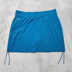 Columbia Skort Womens XL Blue Omni-Shield Ruched Lined Hiking Stretch Athletic