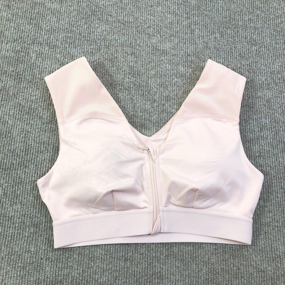 Tommie Copper Shoulder Support Sports Bra Womens Medium Pink Zip Front Znergy