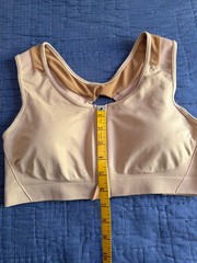ALIGNMED ZIPPER POSTURE SPORTS BRA Size M Beige Front Zip Compression