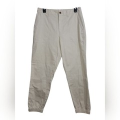 NWOT GAP Girlfriend Jogger Pants Size 10 Khaki Beige 100% Cotton Elastic Waist