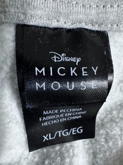 Mickey Mouse Grey Hoodie Sweatshirt With Drawstring Hood & Front Pocket XL