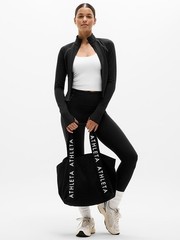 Athleta M Medium Salutation Pop Stitch Crop Jacket Black/Bone NWT! #784402