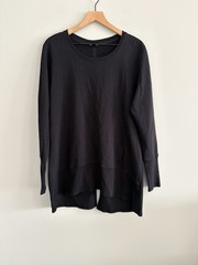 HANNAH Active Wear Sweatshirt Black Womens XL Split Back Gym Athleisure Yoga