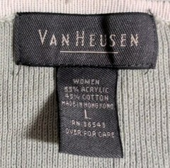 Van Heusen Womens Large Green Acrylic Blend Zip Up Hooded Sweatshirt 24