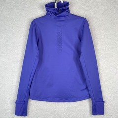 Under Armour Womens Purple ColdGear Running Top Funnel Neck Thumbholes Small