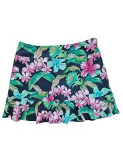 Tommy Bahama Everyday Active Women Navy Top Floral Skort Scrunchie Set Size M