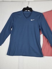 Lot 2 Nike Dri-FIT Women’s Size S Blue & Orange Slim Fit Athletic Top 3/4 Sleeve