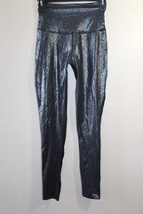 Beyond Yoga Womens Black Shiny High Waist Back Mesh Leggings XS HL15AW