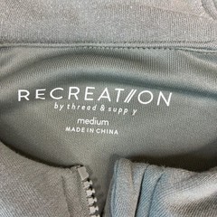 Recreation by Thread & Supply Hoodie Women Medium Sage Green Quarter Zip