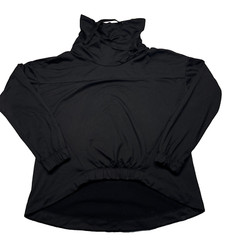 Fabletics Sweatshirt Womens Small Black Cowl Neck Pullover Stretch Zippers