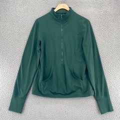 Zyia Active Jacket Womens Large Green High Neck 1/2 Zip Popover Stretch Athletic