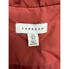 Topshop Rust Puffer Jacket Cropped High Neck Snap Zip Women US 4