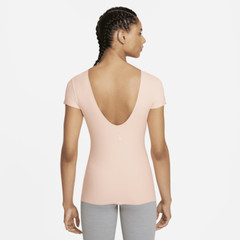 Nike Infinalon Women’s Yoga Luxe Short Sleeve Top Light Coral DC5257-219 Small