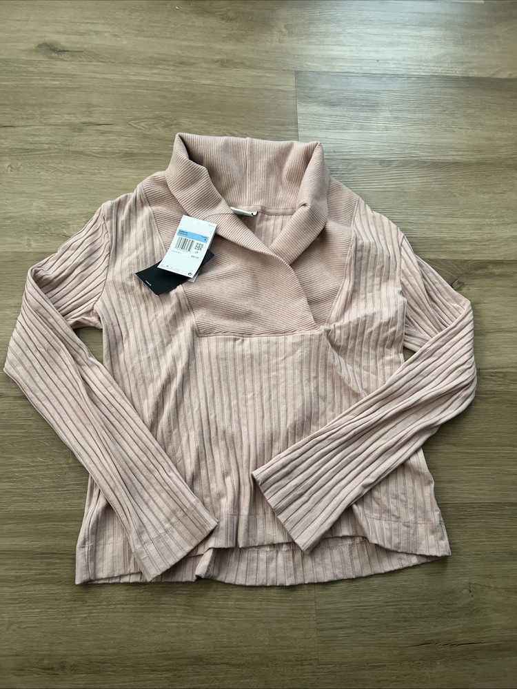 Nike Yoga Luxe Ribbed Training Top Loose Fit Women Pink Size Medium DD5828-601
