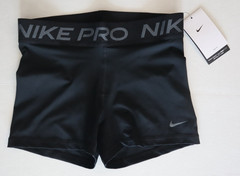 Nike Pro CZ9857-014 Women Sz M Black/Gray Dri-FIT Mid-Rise 3″ Compression Shorts