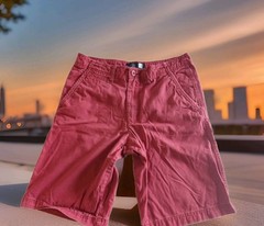 OP CORAL COLOR BERMUDA SHORTS IN SZ 34 WITH 12″ INSEAM, UNISEX
