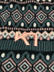 Kari Traa Olga Fleece Size Large Inca Print Zip Pockets Full Zip Gray Blue Pink