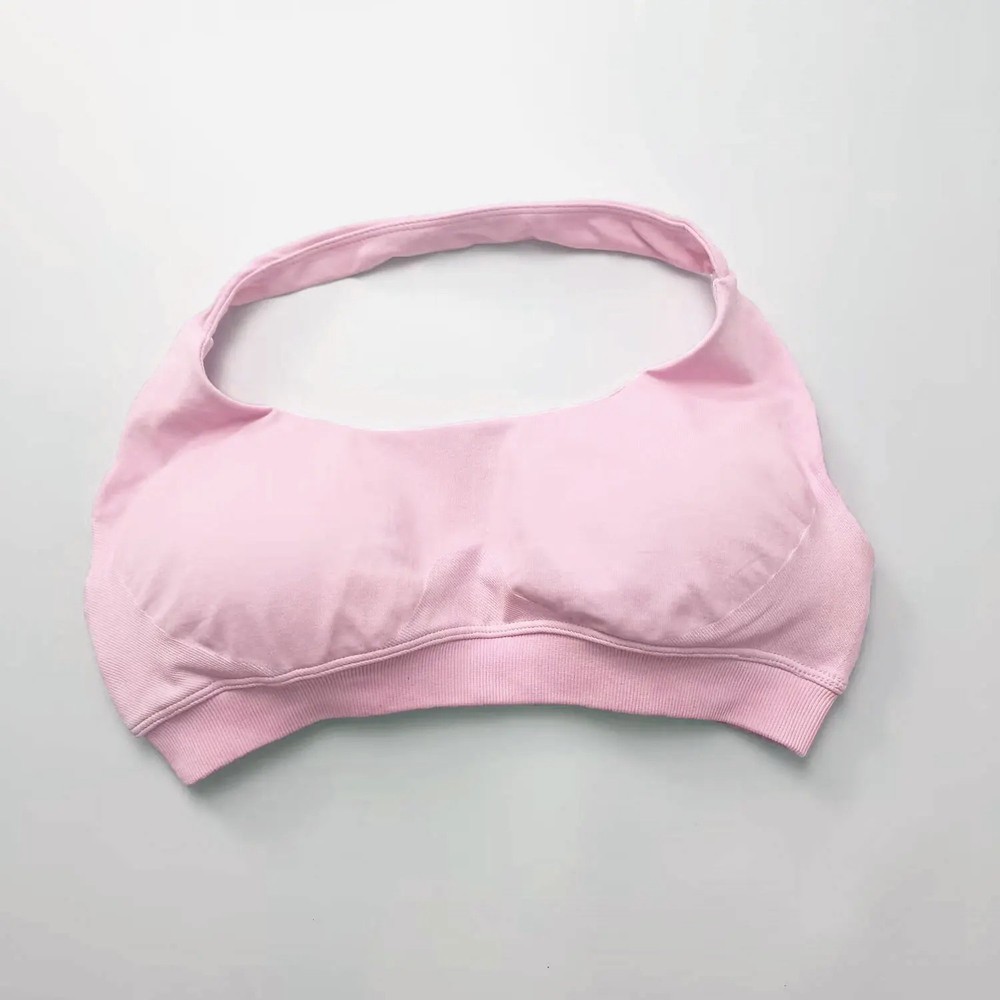 Women’s SPORTS Bra Seamless Halter Push-Up Open Back High Support Gym Top