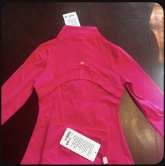 Lululemon Pink Women’s 2 Piece Set Jacket & Leggings Zip Pocket (gold zipper)