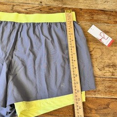 Hannah H2 Performance Shorts Women XL Grey Citron Layered Running Athletic New