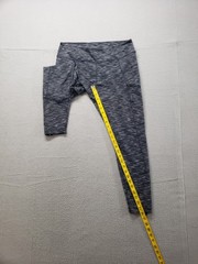 Zella Women Capri Leggings L Tall Gray Elastic Waist Pockets Ankle Zip Active