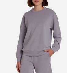 LazyPants Women’s Luxe Crewneck Dropped Shoulder Light Purple, Large, Used
