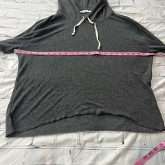 John Galt Brandy Melville Gray Knit Hoodie Women’s One Size Slouchy Pullover Y2K