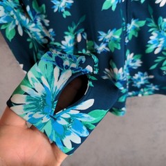 Tommy Bahama Active Floral Zip Front Jacket Sz Small Teal Women Golf Casual