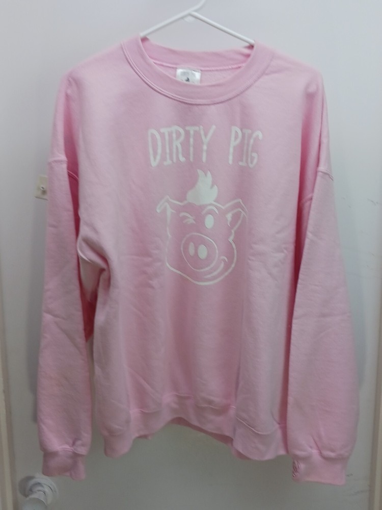 Women’s Sweatshirt Pink Size XL Dirty Pig 50% Cotton 50% Polyester Preshrunk EUC