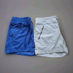 Lot of 2 Tangerine Blue and Beige Athletic Shorts Womens Size S