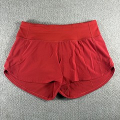 Lululemon Shorts Womens 6 Red High Rise Running Lined 3.5 In Inseam Gym Yoga