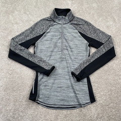 Athleta Running Wild Track Jacket Women’s Size S Gray 1/2 Zip Stretch Pullover