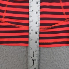 Hannah Shirt Womens XL Black Orange Stripe 1/4 Zip Mock Neck Long Sleeve Running