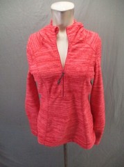 ZELLA Size M Womens Red 1/2 Zip Lightweight Breathable Terry Athletic Hoodie 555