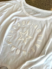 L SPACE ACTIVE ~ New! White “Go For It” Tie Front Athleisure Crop Top $88 NWT XL